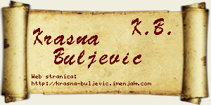 Krasna Buljević vizit kartica